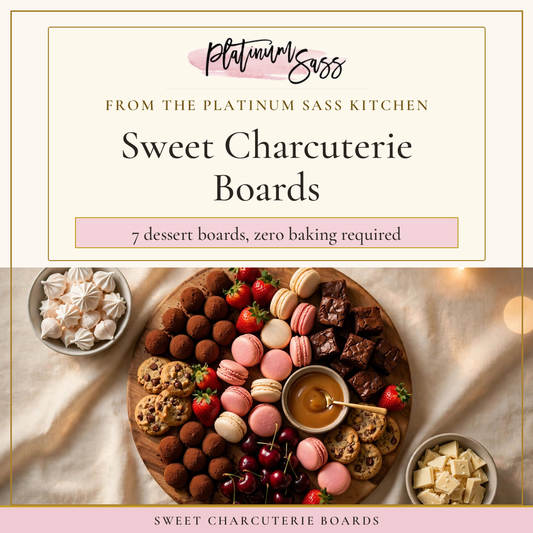 Sweet Charcuterie Boards — 7 dessert boards that look like a bakery case, from the Platinum Sass Kitchen