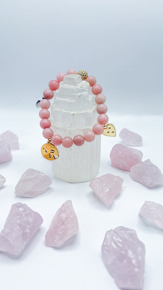 Kisses Pink Opal Crystal Bracelet