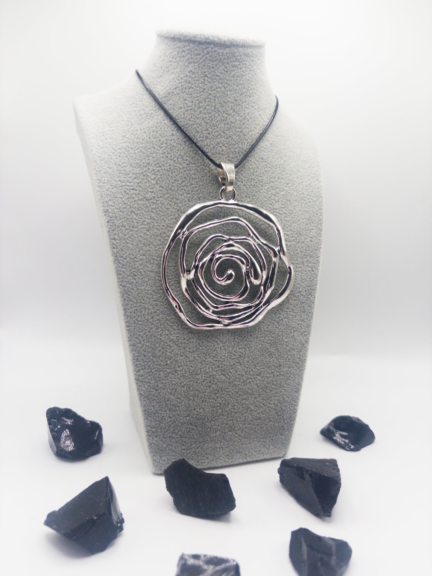 Silver Rose Statement Necklace