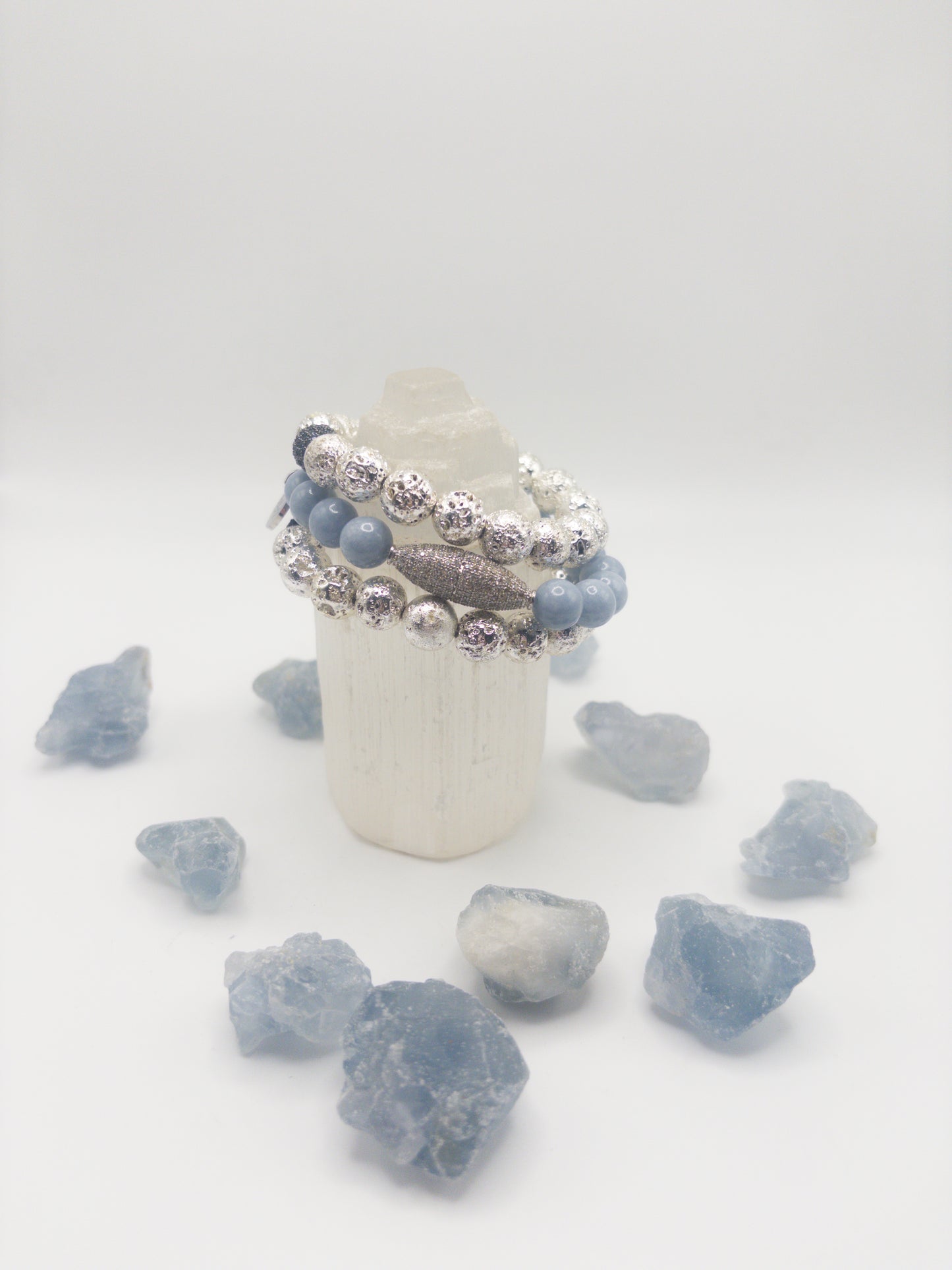 Angelite Crystal Bracelet Stack