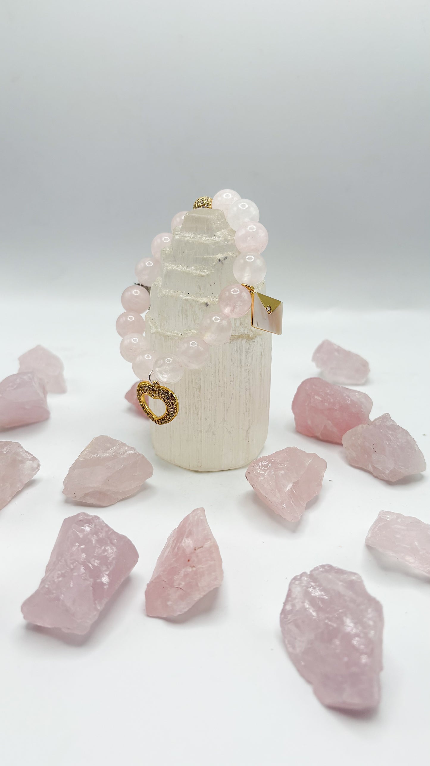 Love Letter Rose Quartz Crystal Bracelet
