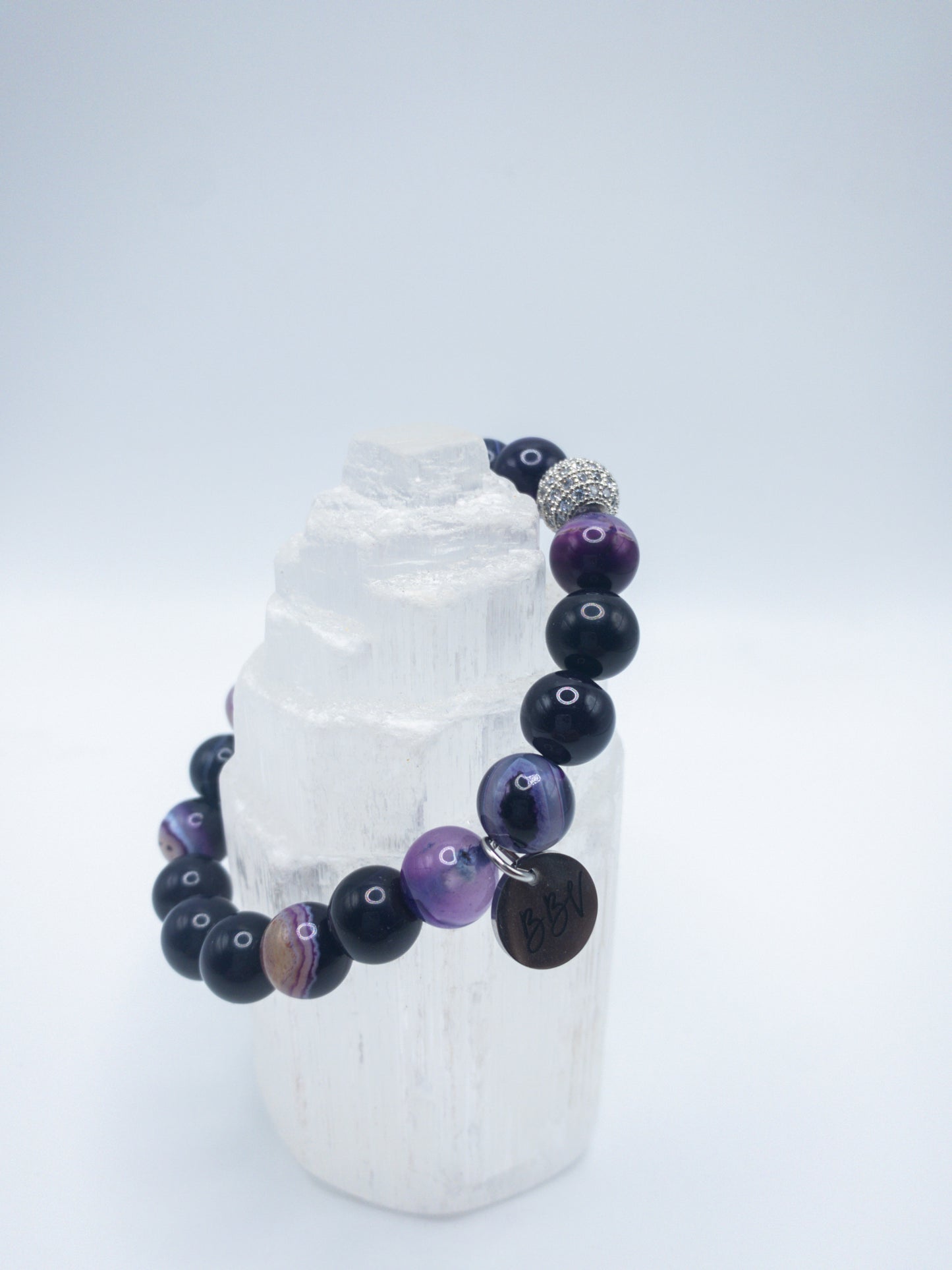 Purple Banded Agate Crystal Bracelet