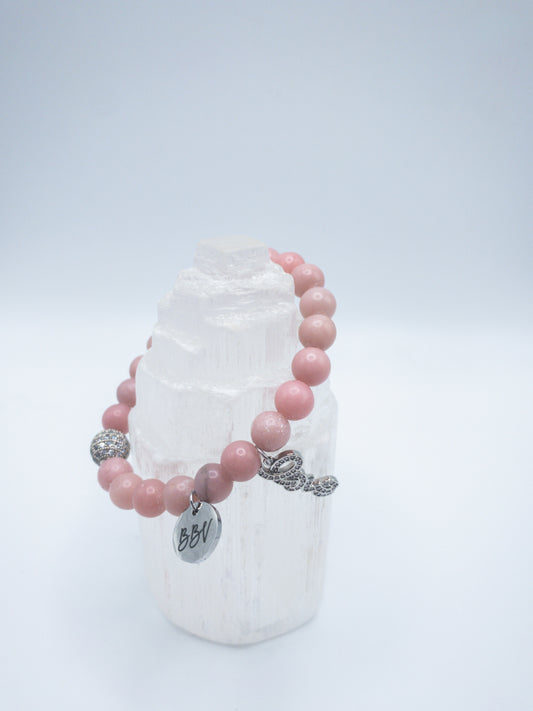 Pink Opal Crystal Bracelet - 8 mm