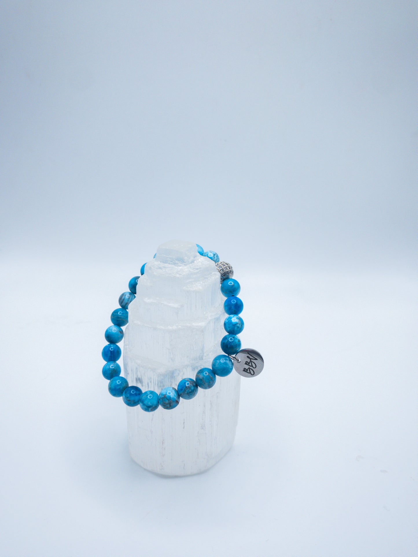 Blue Apatite Crystal Stacker Bracelet