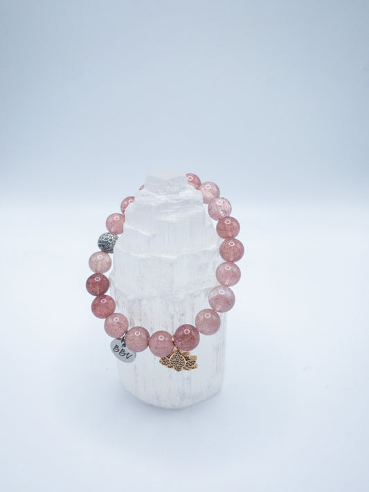 Strawberry Quartz Crystal Bracelet