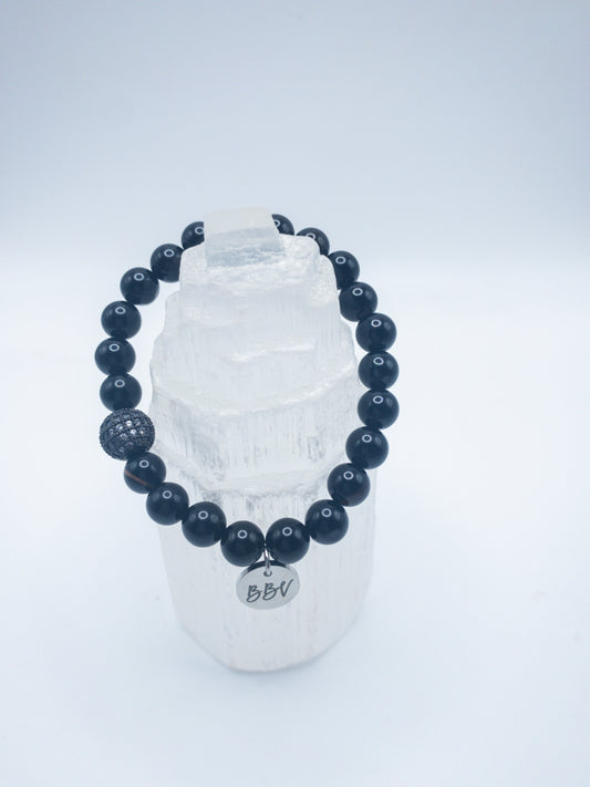 Black Onyx Crystal Stacker Bracelet