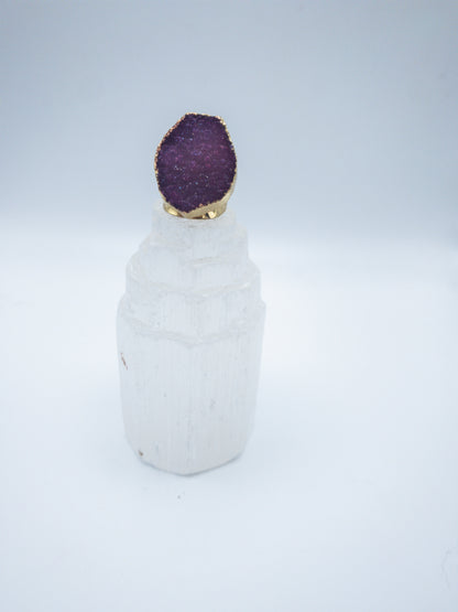 Light Purple Druzzy Ring