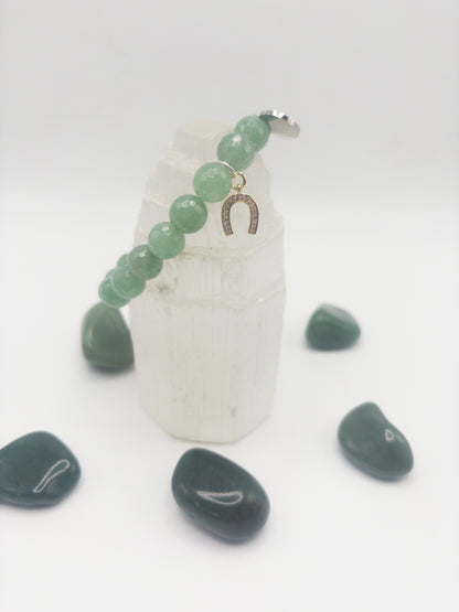 BBV Luxe Green Aventurine Faceted Crystal Bracelet