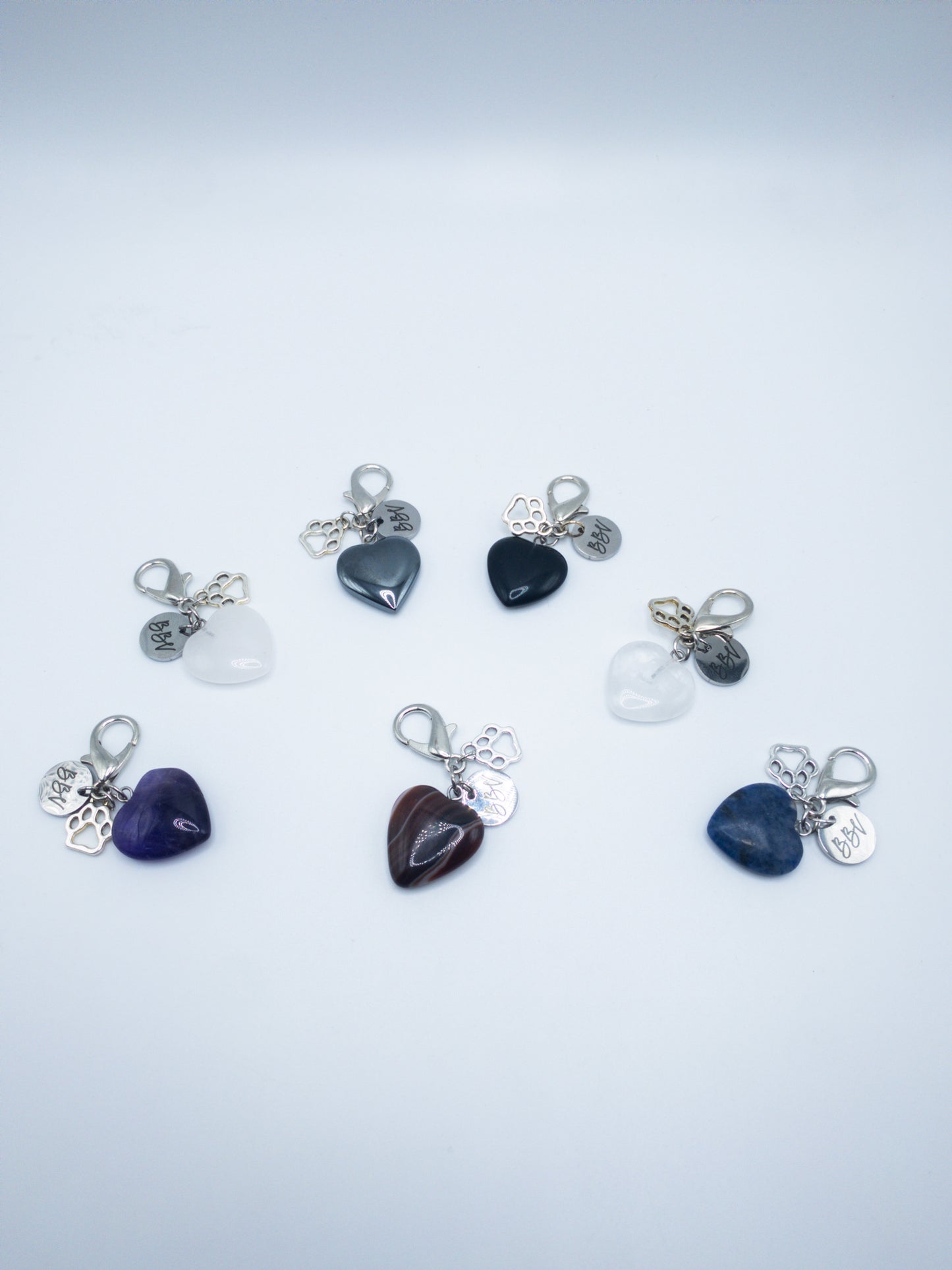 Animal Collar Heart Charms