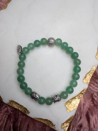Men's Green Aventurine Buddha Crystal Bracelet