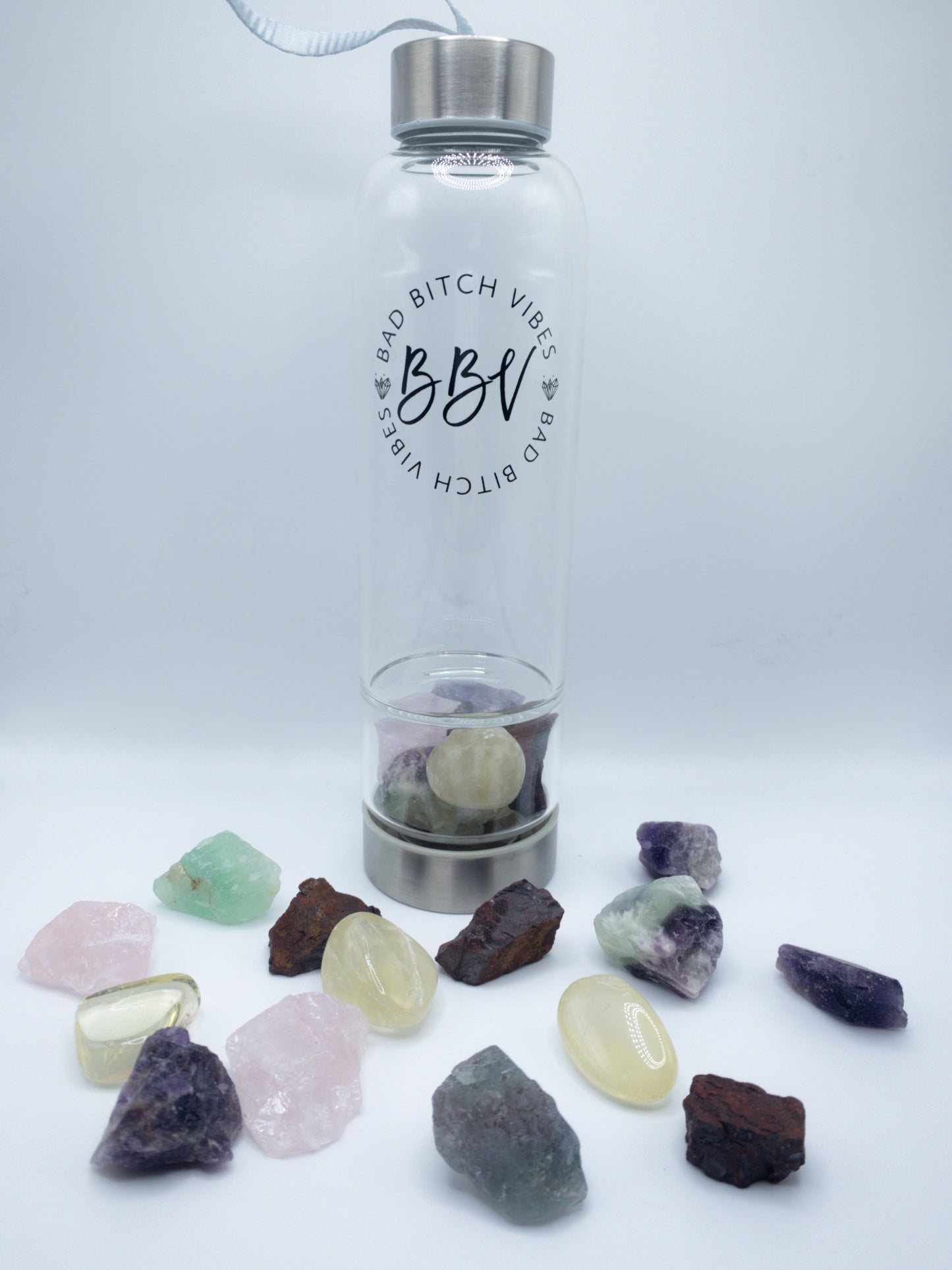 Yoga Vibes Crystal Infused Water Bottle