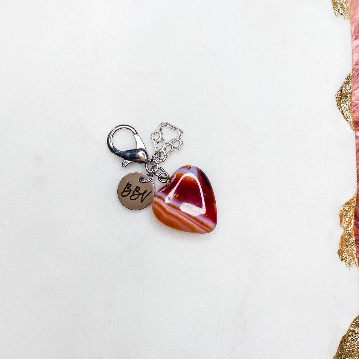 Animal Collar Heart Charms