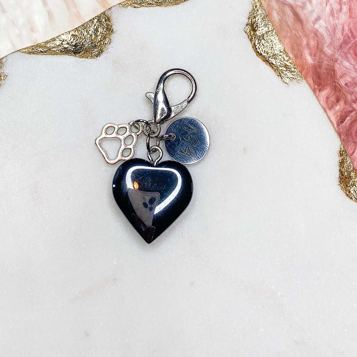 Animal Collar Heart Charms