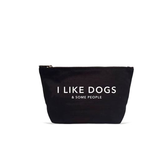 I Like Dogs & Some People Black Pouch