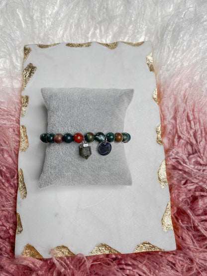 Bloodstone Crystal Bracelet Set