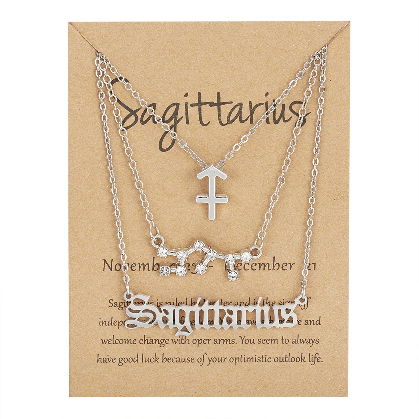 Sagittarius Heart Zodiac Sign Necklace