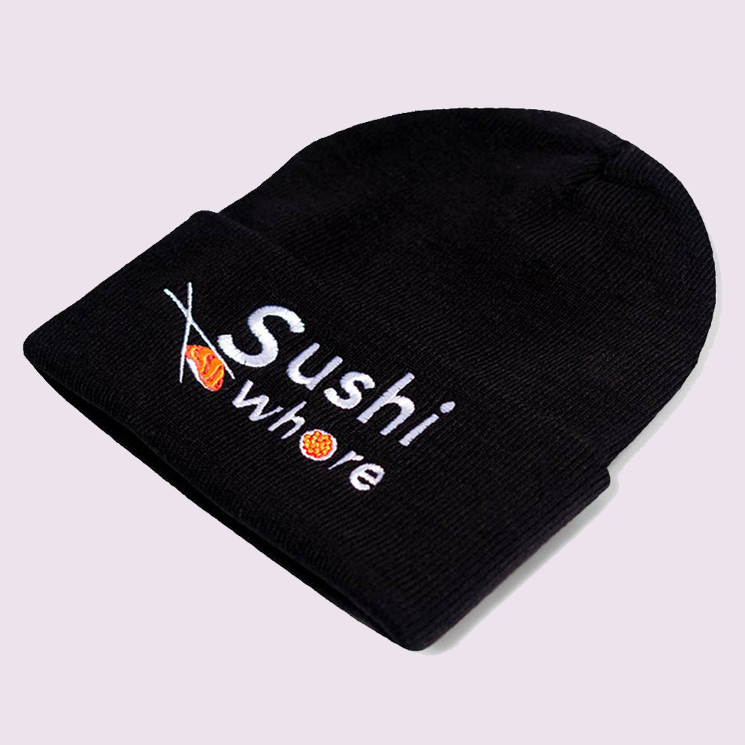 Sushi Whore Black Beanie