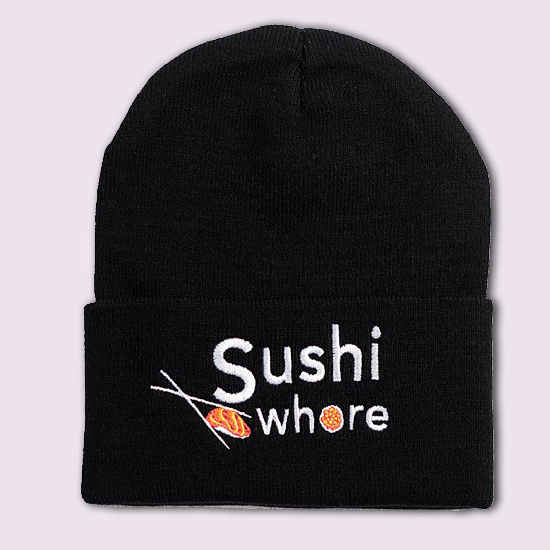 Sushi Whore Black Beanie