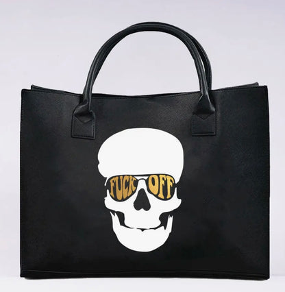 Skull F-Off Vegan Tote Bag